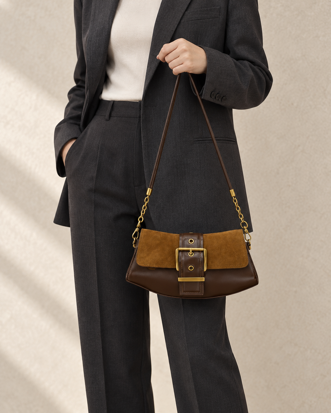 AI styling illustration of HY-001 in caramel contrast