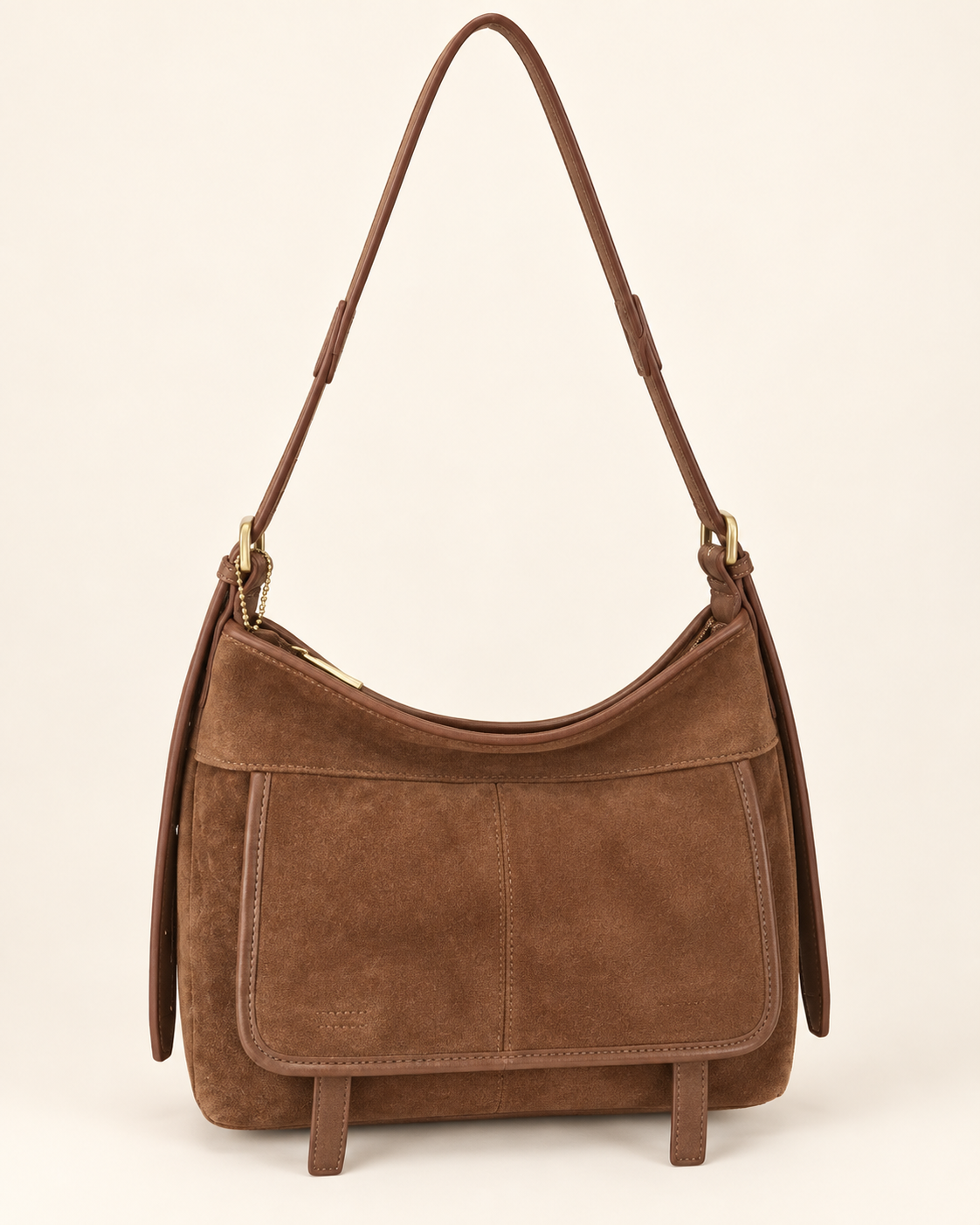 HY-012 — Panel-detail PU shoulder bag