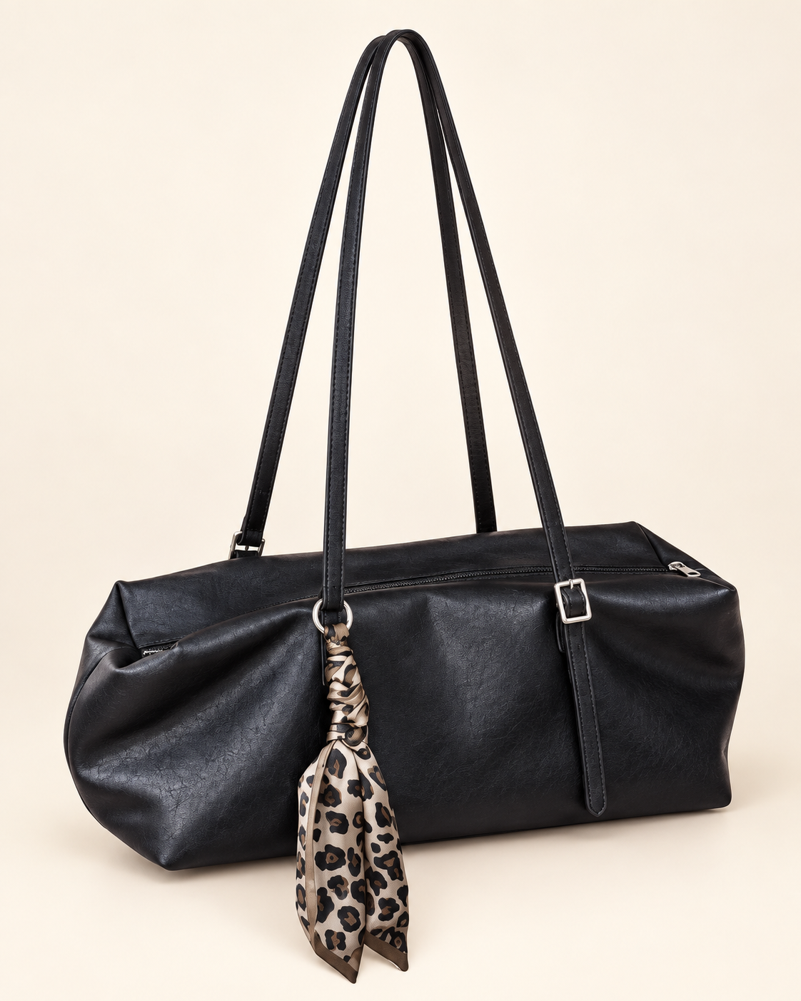 HY-013 — Scarf-detail PU barrel bag