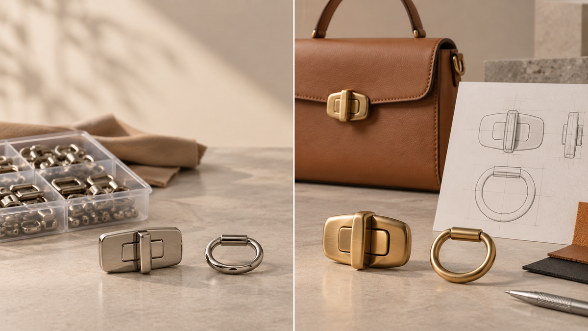 Comparison of stock and custom handbag hardware options