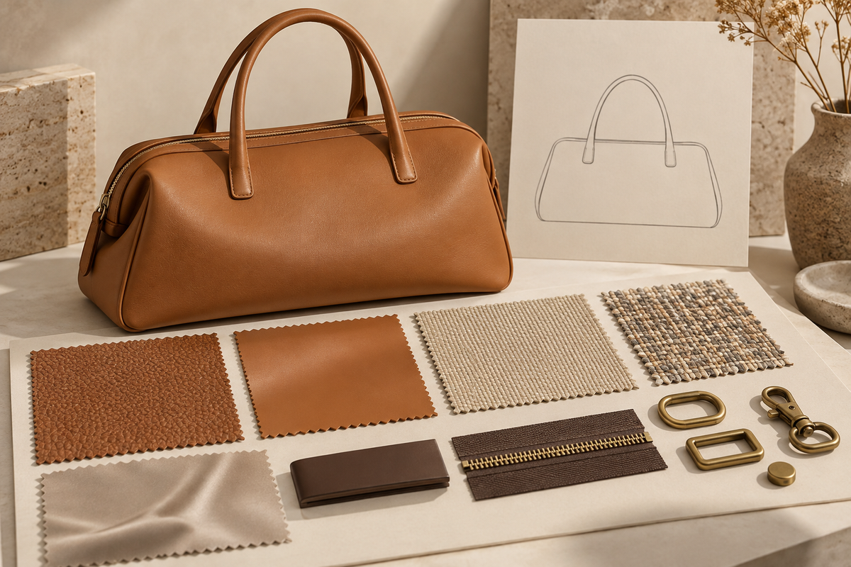 PU handbag materials and compatible components for sampling