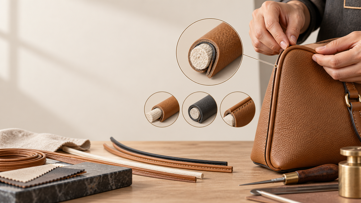 PU handbag piping construction detail and inspection point