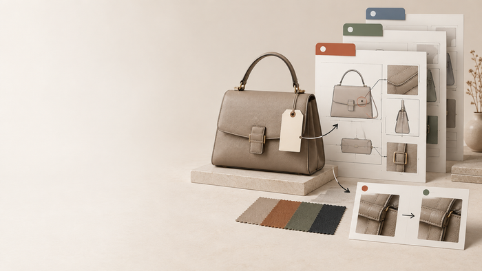 Controlled handbag sample revision process