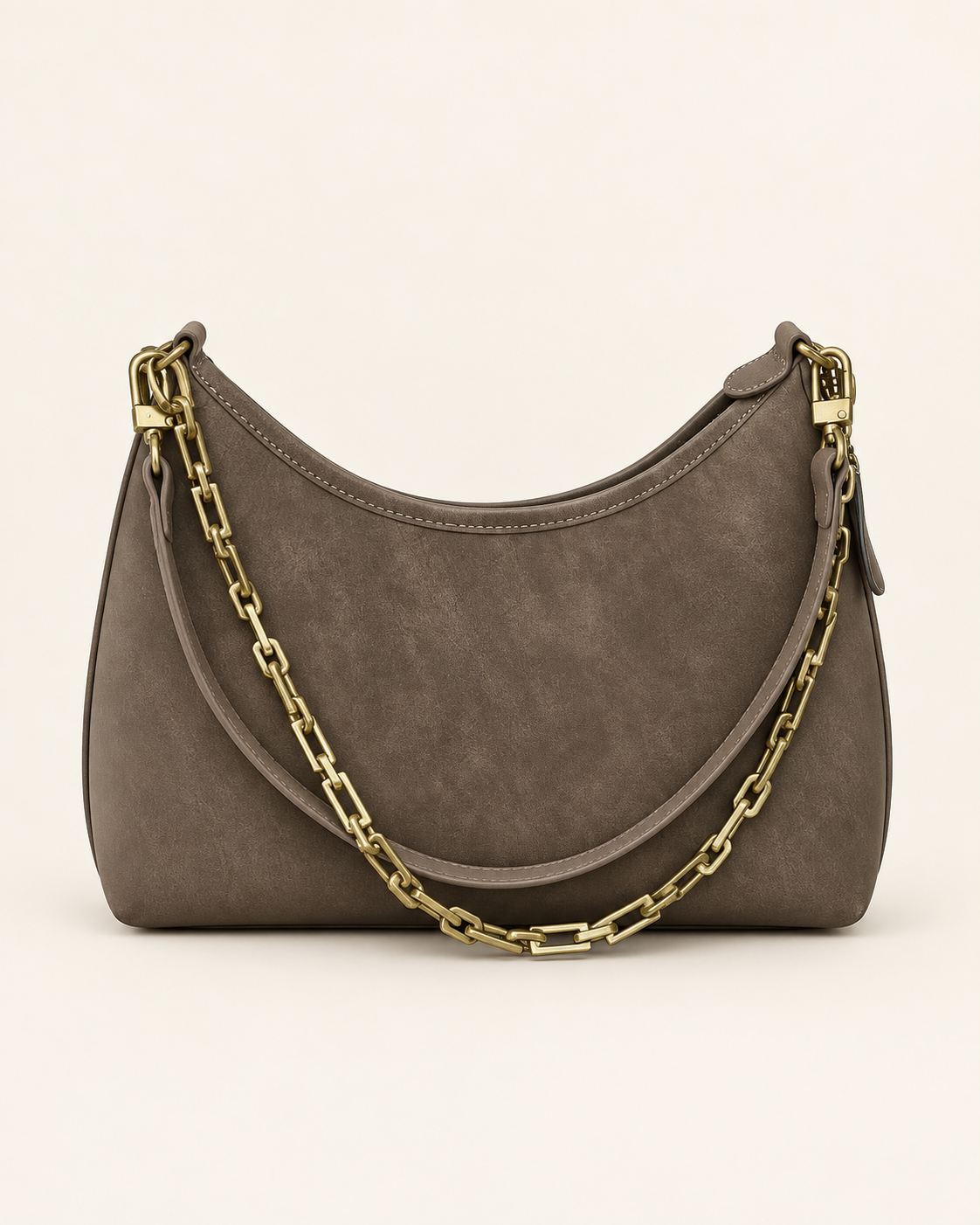 HY-002 — Chain-detail PU shoulder bag