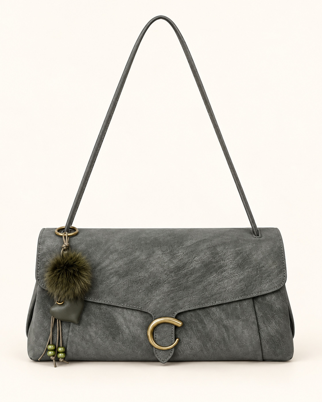 HY-004 — Ring-detail PU flap bag