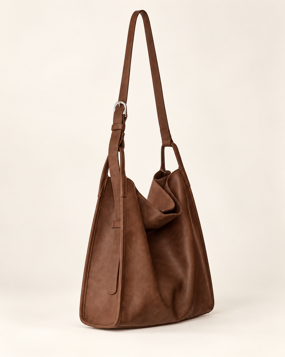 HY-014 — Deep-curve PU hobo bag