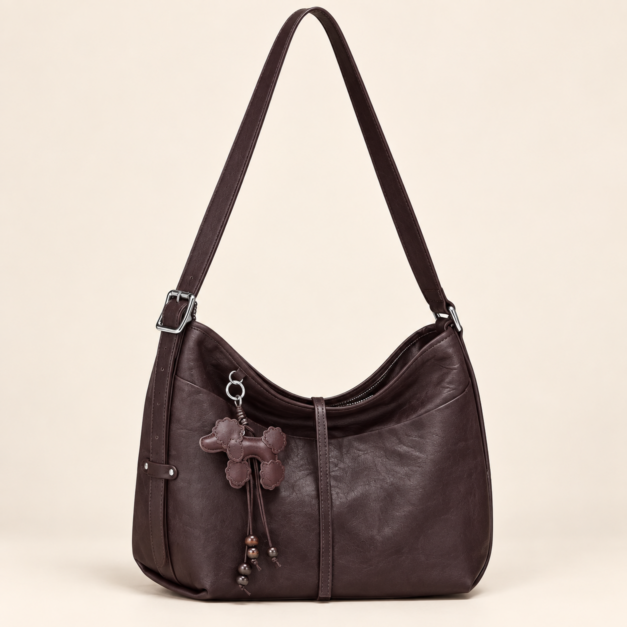HY-019 — Poodle-charm PU hobo bag
