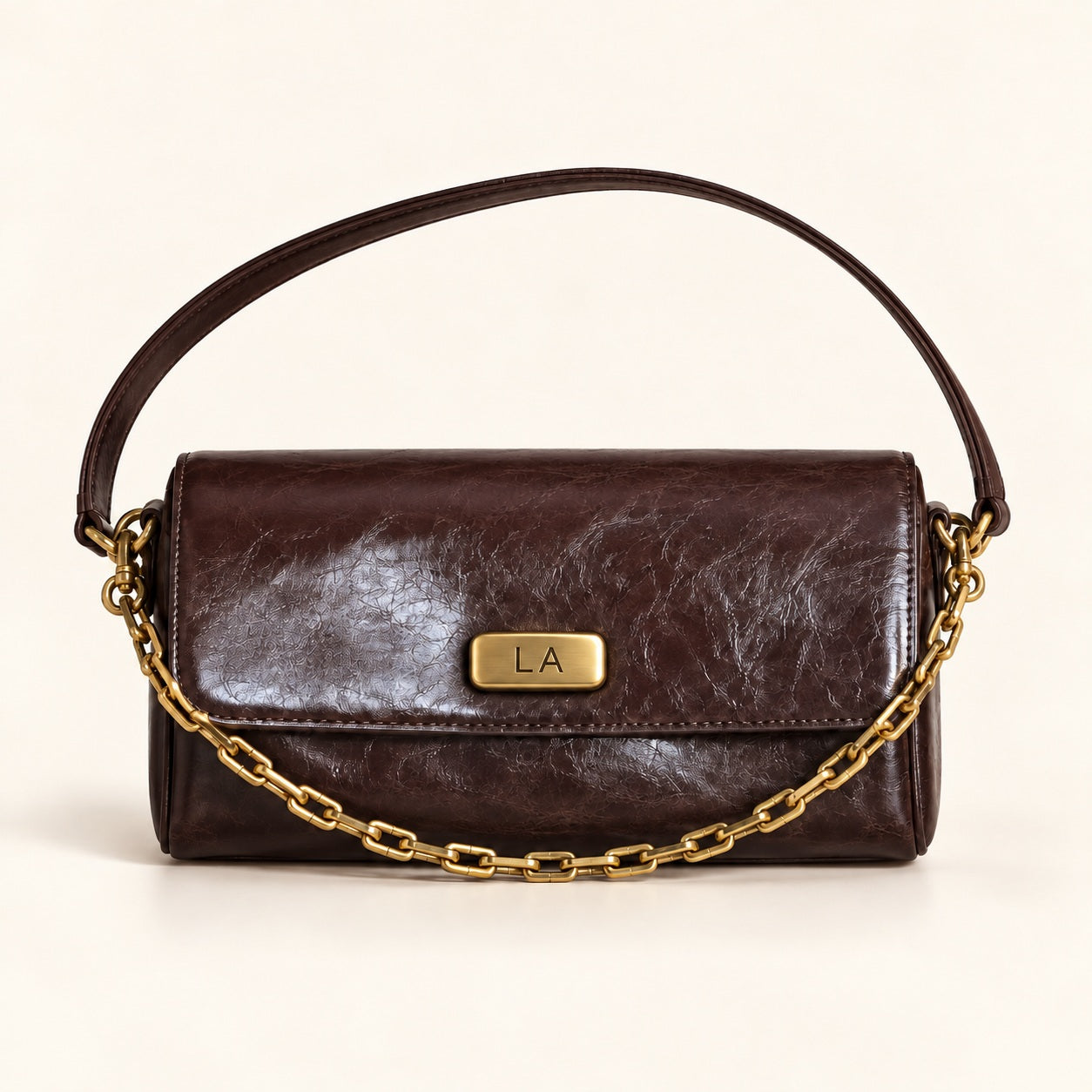 HY-022 — Chain-detail PU flap bag
